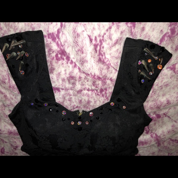 Black Spiked Dress - Picture 2 of 4